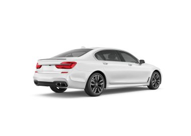 3D görüntülenmiş araç beyaz üzerine izole edildi