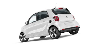 3D görüntülenmiş araç beyaz üzerine izole edildi