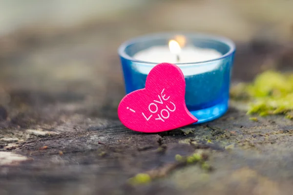 Heart with candle — Stock Photo, Image