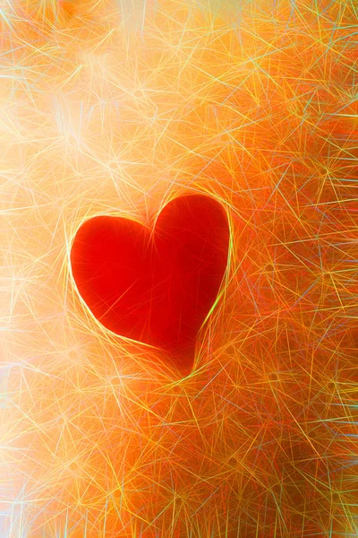 Röd neon hjärta — Stockfoto