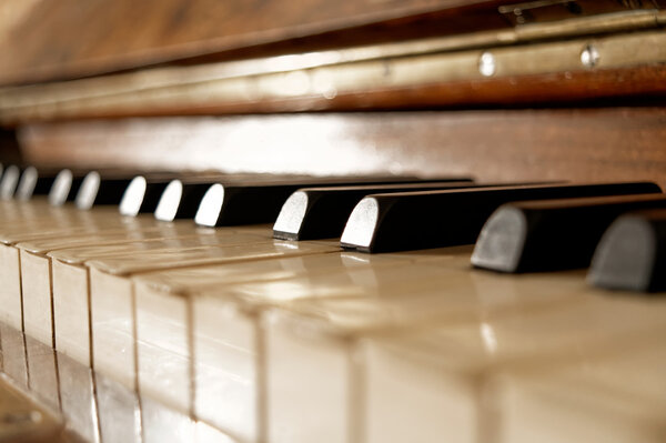 Piano keys with blur effect