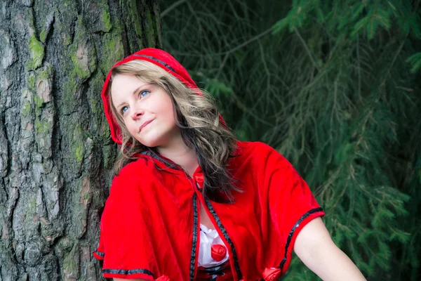 Woman as Little Red Riding Hood — Stock Photo, Image