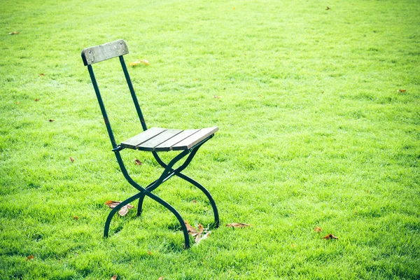 坐在椅子上一片草地 — 图库照片