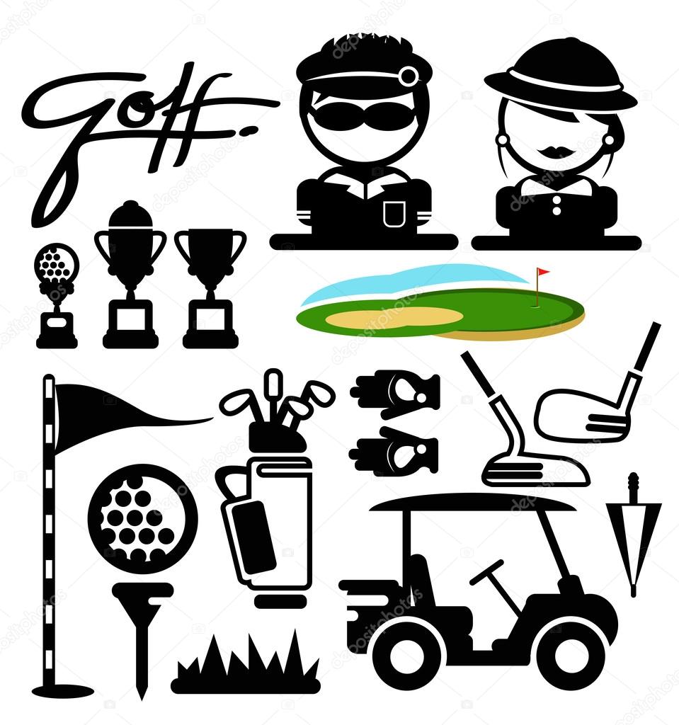 Golf sport icons. vector