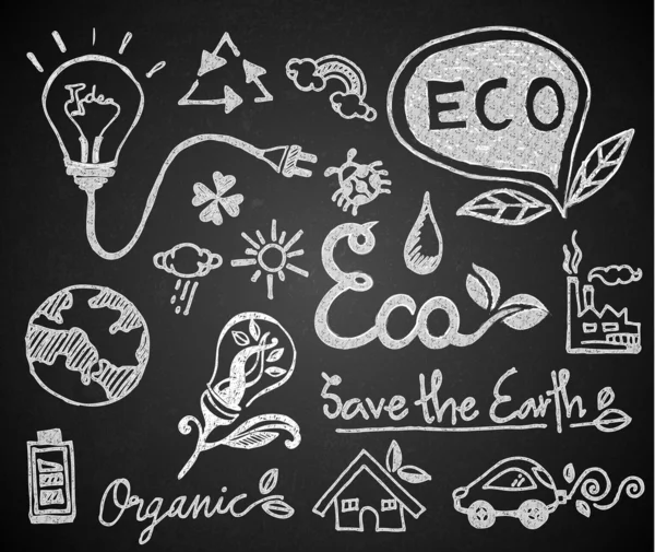 Tahtaya tebeşir el çizim Eko ayarla