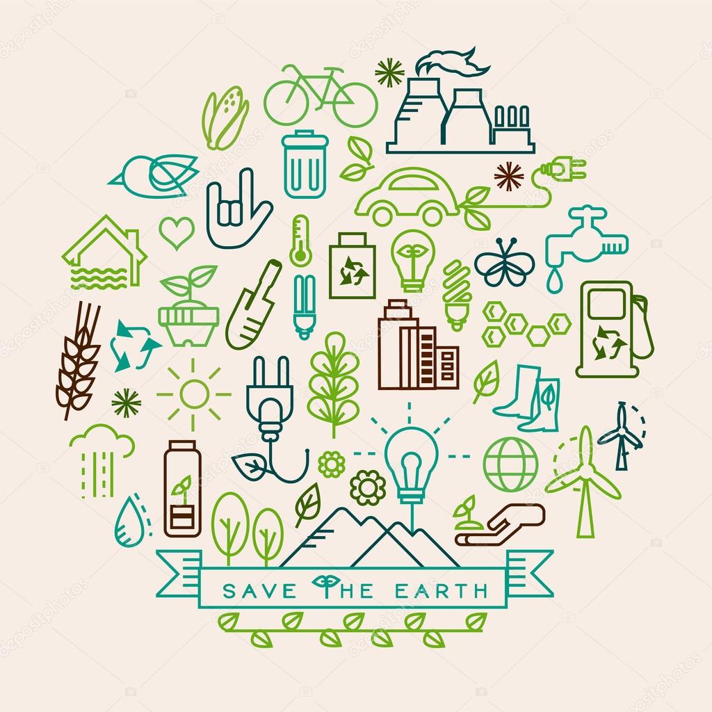 Ecology  vector icons