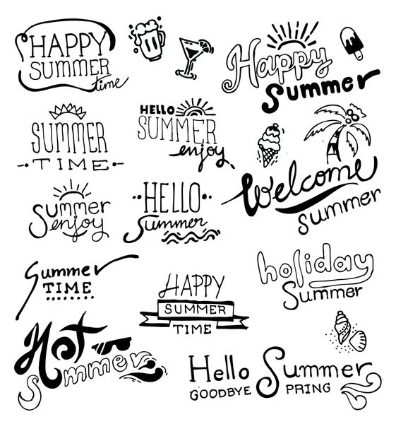 El çekilmiş vektör doodles. Vektör yaz doodle.