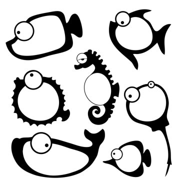 Balık çerçeve vektör çizim