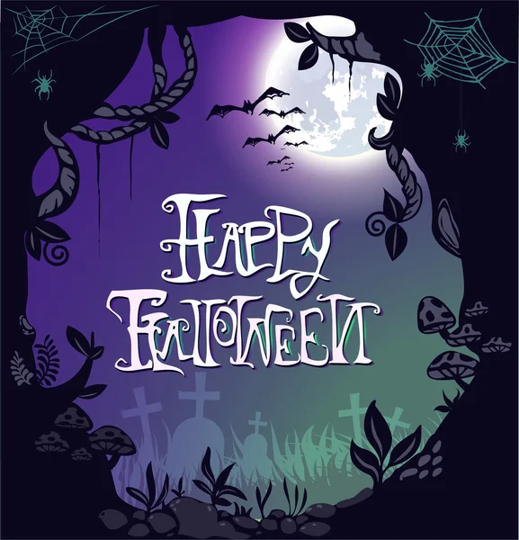 Feliz Halloween Tarjeta postal invitación fondo — Vector de stock