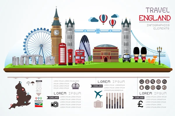 seyahat ve Simgesel Yapı İngiltere vektör