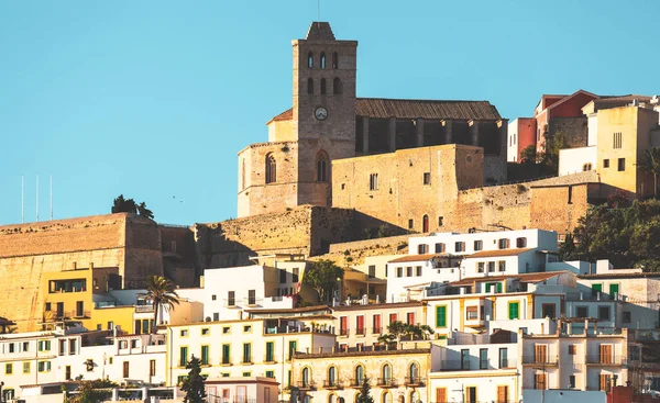 Piękne Miasto Ibiza Widok Miasto Nad Ranem Hiszpania — Zdjęcie stockowe