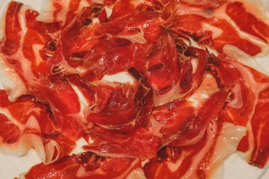 Lezzetli İspanyol Serrano jambonu.