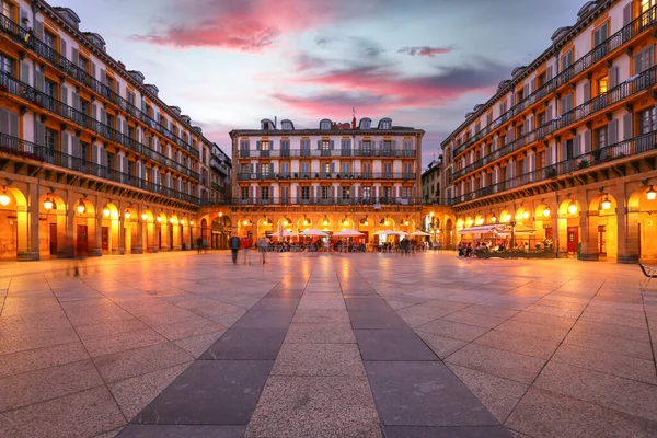 España San Sebastián Junio 2021 Plaza Constitución Antiguo Ayuntamiento Atardecer —  Fotos de Stock