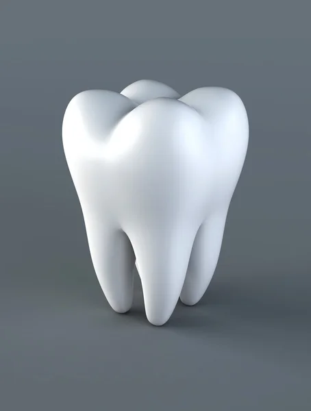 3D ілюстрація зуба на сірому фоні . — стокове фото