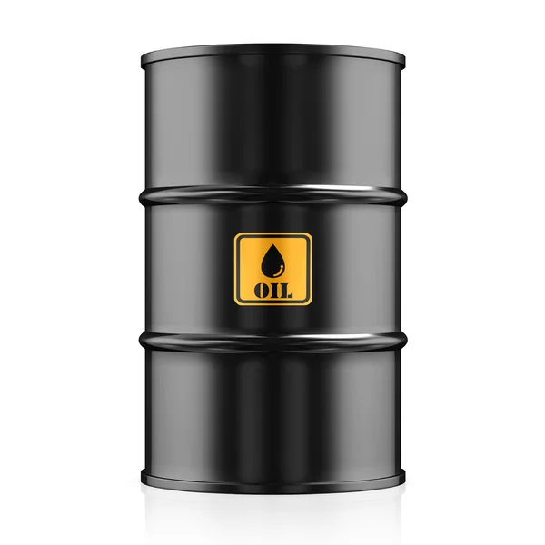 3D иллюстрация Black Metal Oil Barrel . — стоковое фото