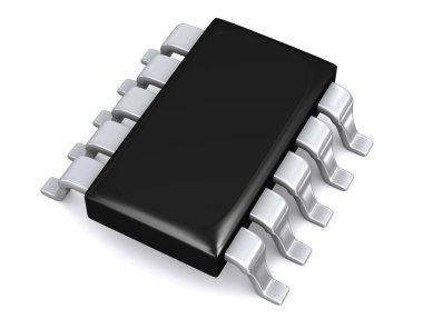 3D render mikroçip.