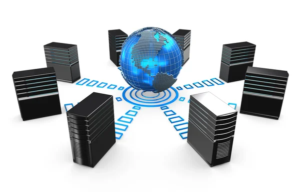 3d of network workstation servers. — Stock Photo, Image