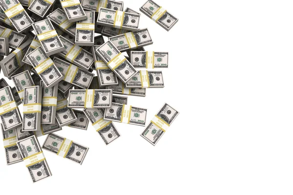 100 dolar ABD beyaz zemin üzerine yığını.