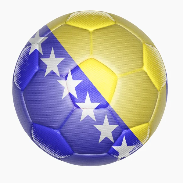 Сопоставление футбольного мяча с флагом — стоковое фото