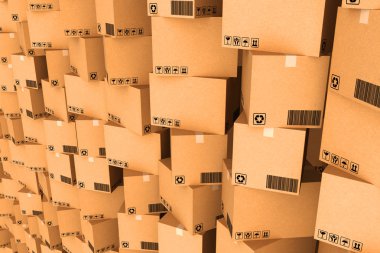 Stack of Cardboard boxes. clipart