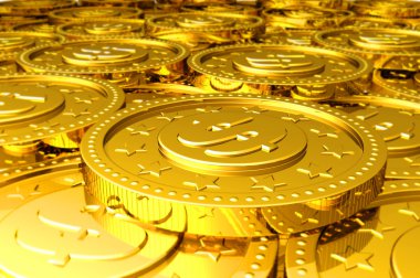 Birçok altın sikke arka plan.