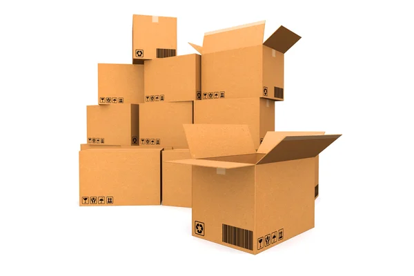 Pila de cajas de cartón. — Foto de Stock