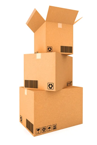 Pila de cajas de cartón. — Foto de Stock