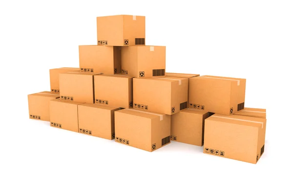 Pila de cajas de cartón. — Foto de Stock