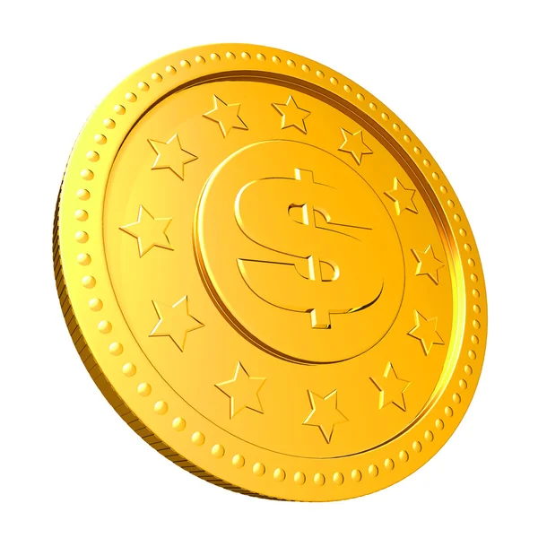 Zlatá mince se znakem dolaru. — Stock fotografie