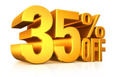 3D render altın metin %35 indirimli.