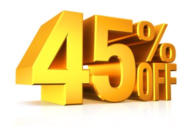 3D render altın metin %45 indirimli.