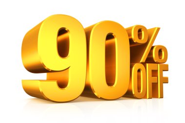 3D render altın metin %90 indirimli.