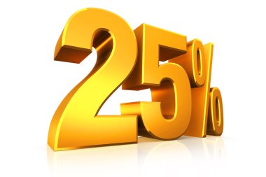 Altın yüzde 25'i 3D render metinde
