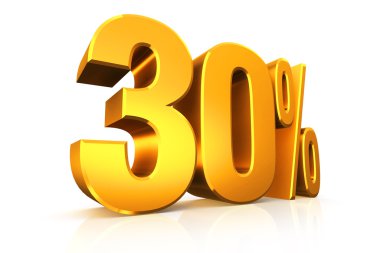 Altın yüzde 30'i 3D render metinde