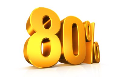 Altın yüzde 80'i 3D render metinde