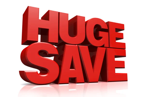 3D red text huge save — Stock Photo, Image