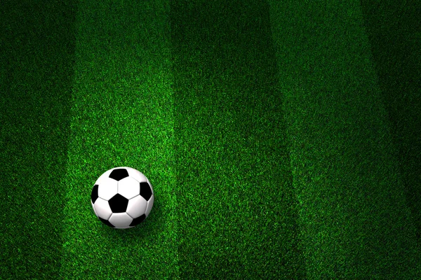 Balón de fútbol en el campo — Foto de Stock