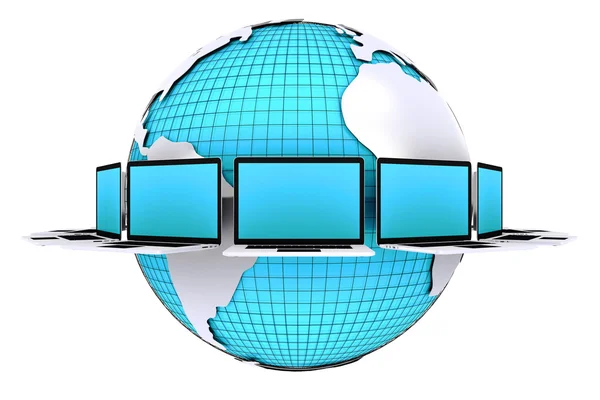 Concept for computer network connection around world. — Stock Photo, Image