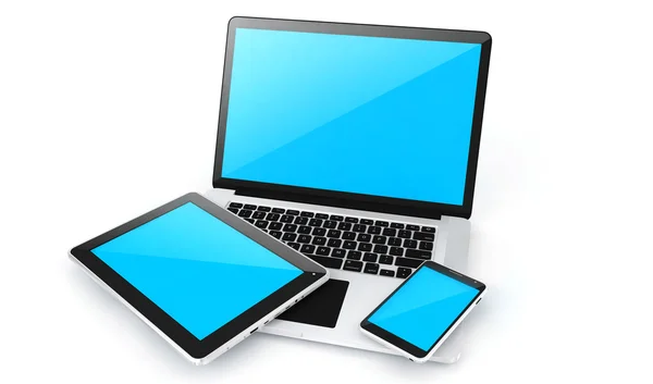 Digitale Geräte-Labtop, Tablet und Smartphone. — Stockfoto