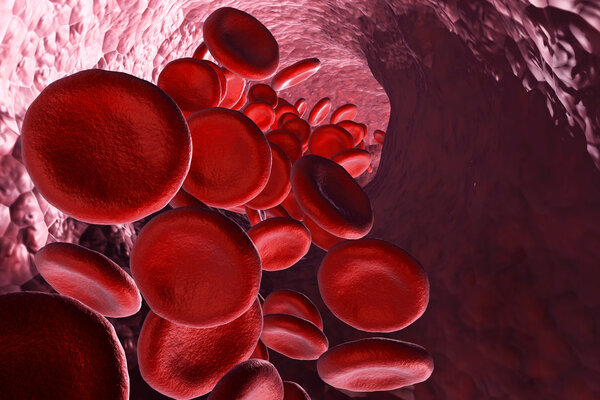 3d render red blood cells background.