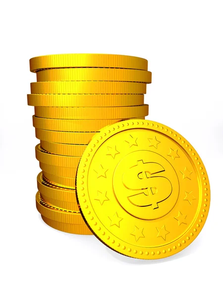Стопка золотых монет . — стоковое фото