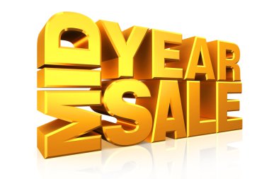 3D altın metin yıl satış orta.