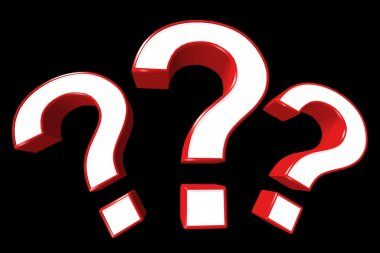 Üç kırmızı soru işaretleri