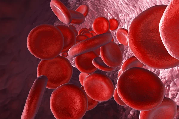 3D pozadí vykreslení červených krvinek. — Stock fotografie