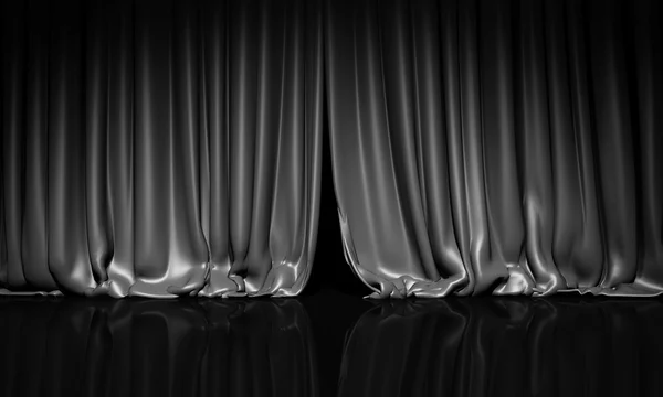 Tirai hitam dalam teater . — Stok Foto
