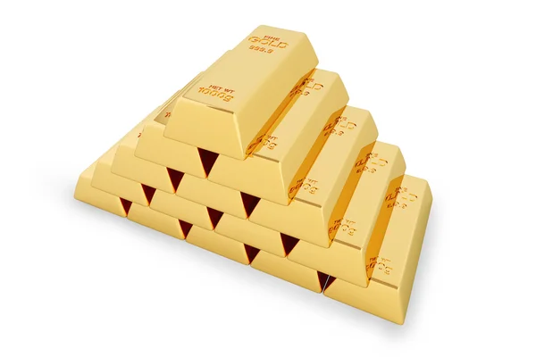 3d stack of gold bars. — Stock Photo, Image