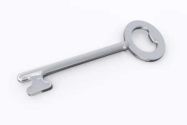 3D illustration Silver key. — Stock Photo, Image