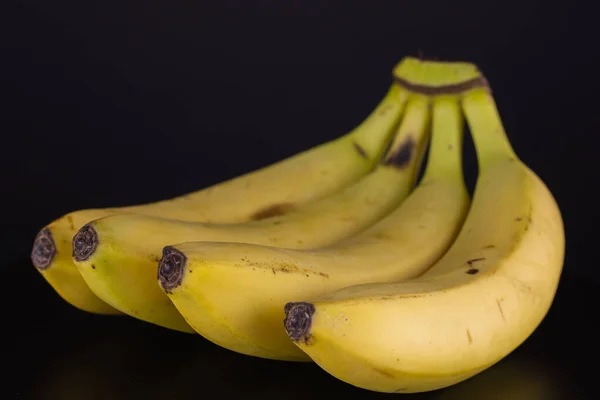 Bananas Maduras Fundo Preto Isolado Vitamina Close — Fotografia de Stock