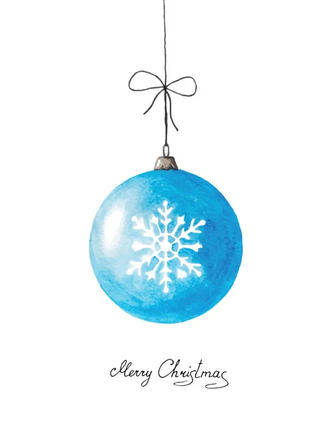 Bola de Navidad de acuarela con un saludo escrito a mano con Chris — Vector de stock