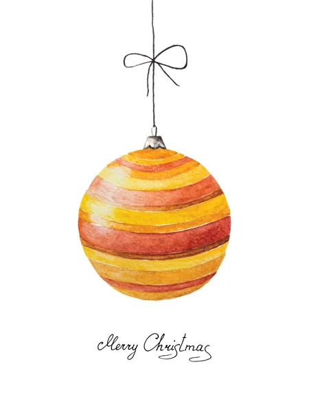 Akvarel vánoční koule s ručně psaný pozdrav s Chrisem — Stockový vektor
